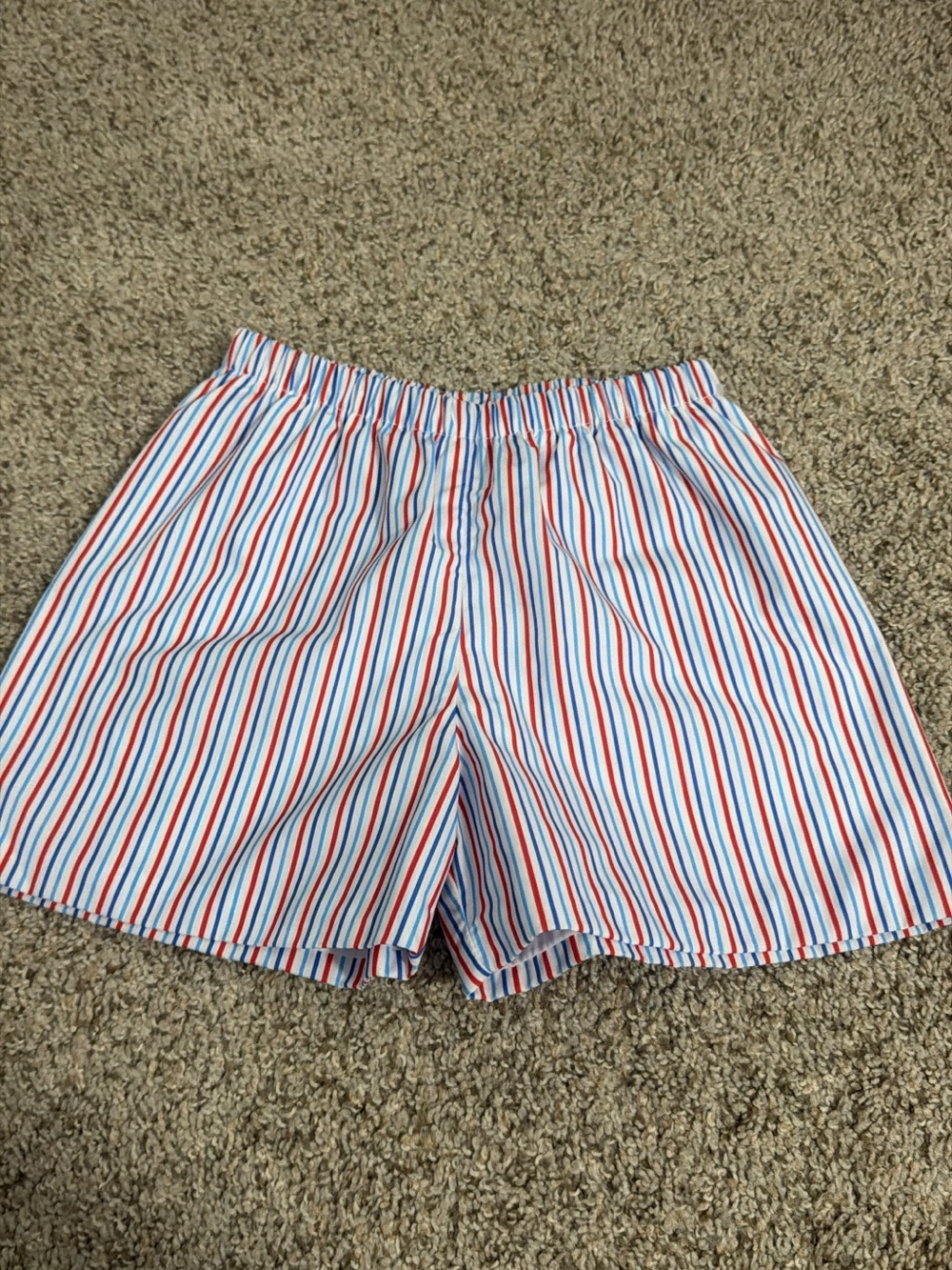 Striped Cotton Shorts in Red, White & Blue